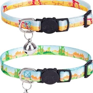 Natural Scenery Soft Adjustable Breakaway Cat Collar with Bells Cactus & Desert
